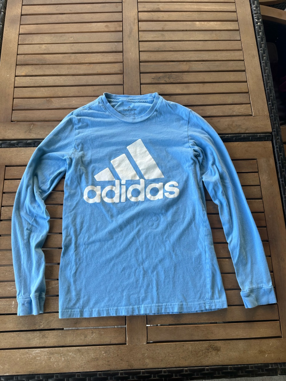 adidas Sky Blue Crew Neck Long Sleeve Shirt